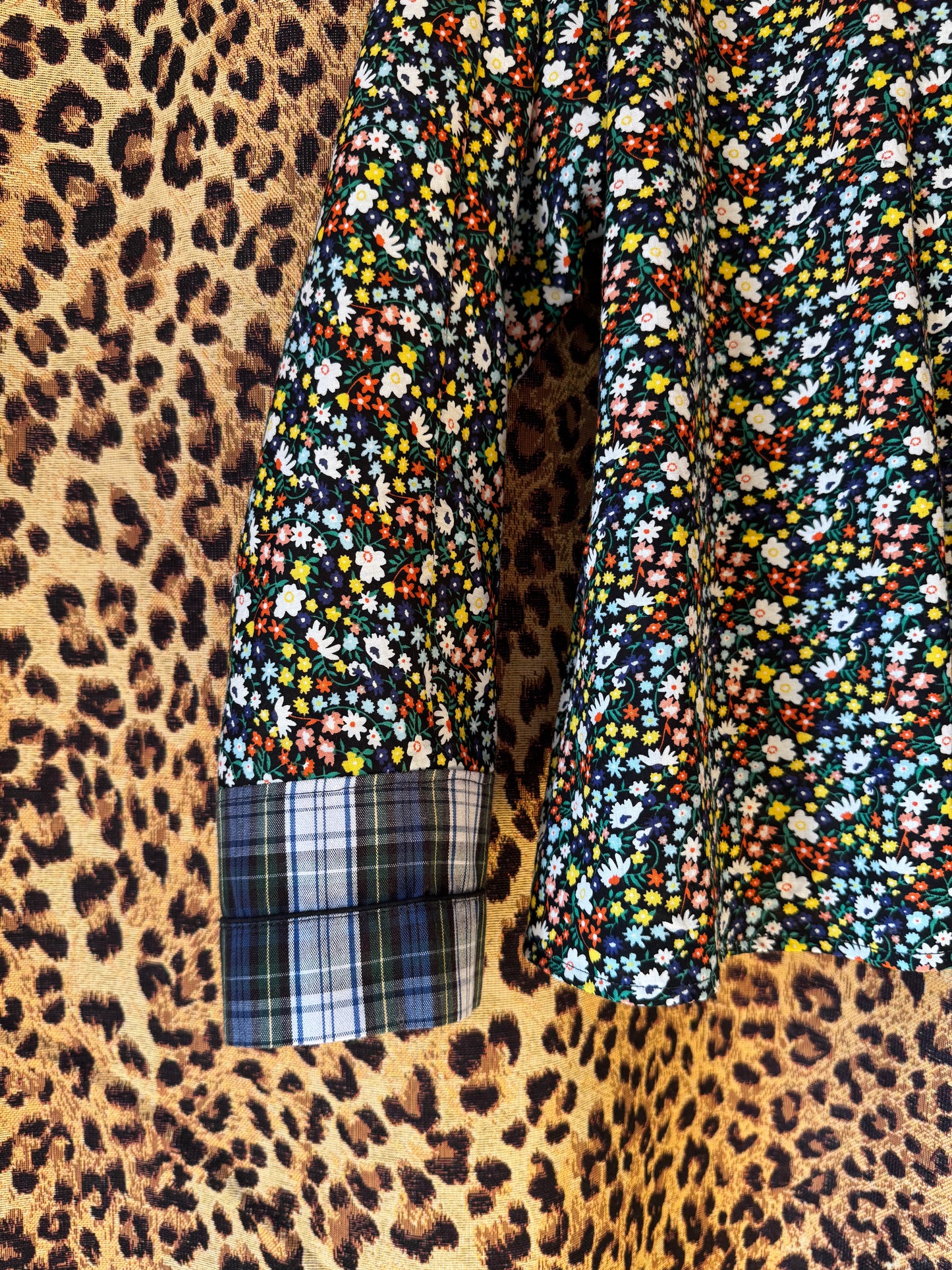 1 Pièce unique Chemise à carreaux et fleurs