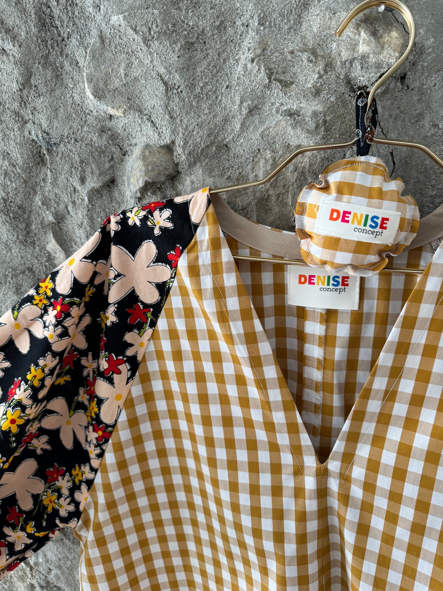 A Chemisier Marion « Flowers et Vichy jaune »